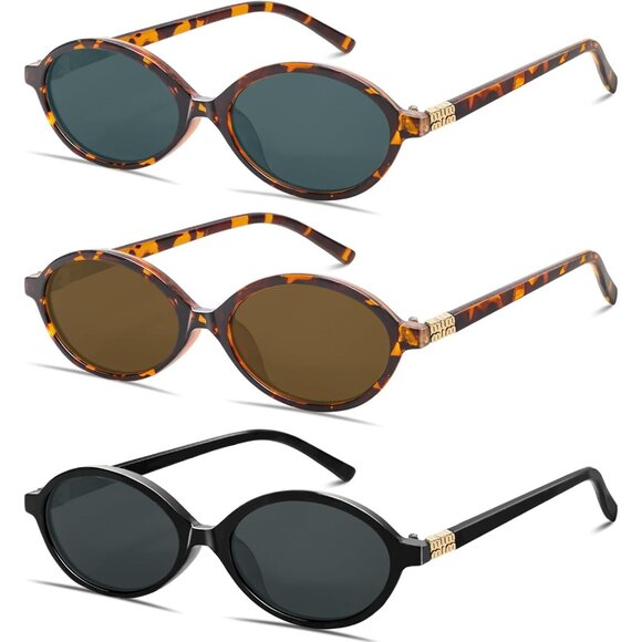 Retro Oval Sunglasses Unisex Small 90s Style Trendy Fashionable Shades - Picture 1 of 6